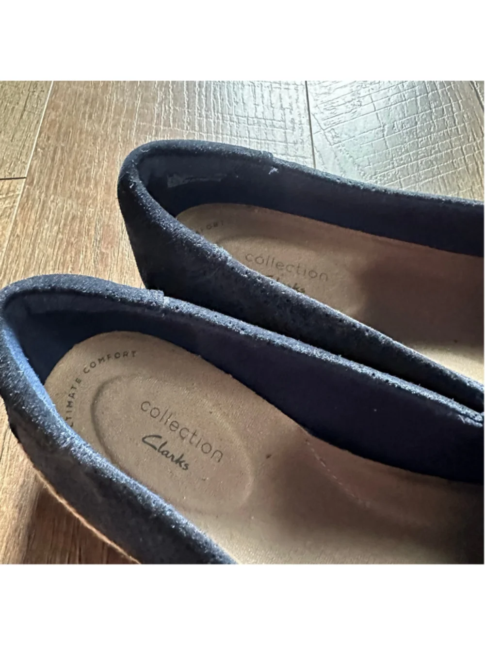 Women's Clarks Navy Blue Perforated Espadrille Flats